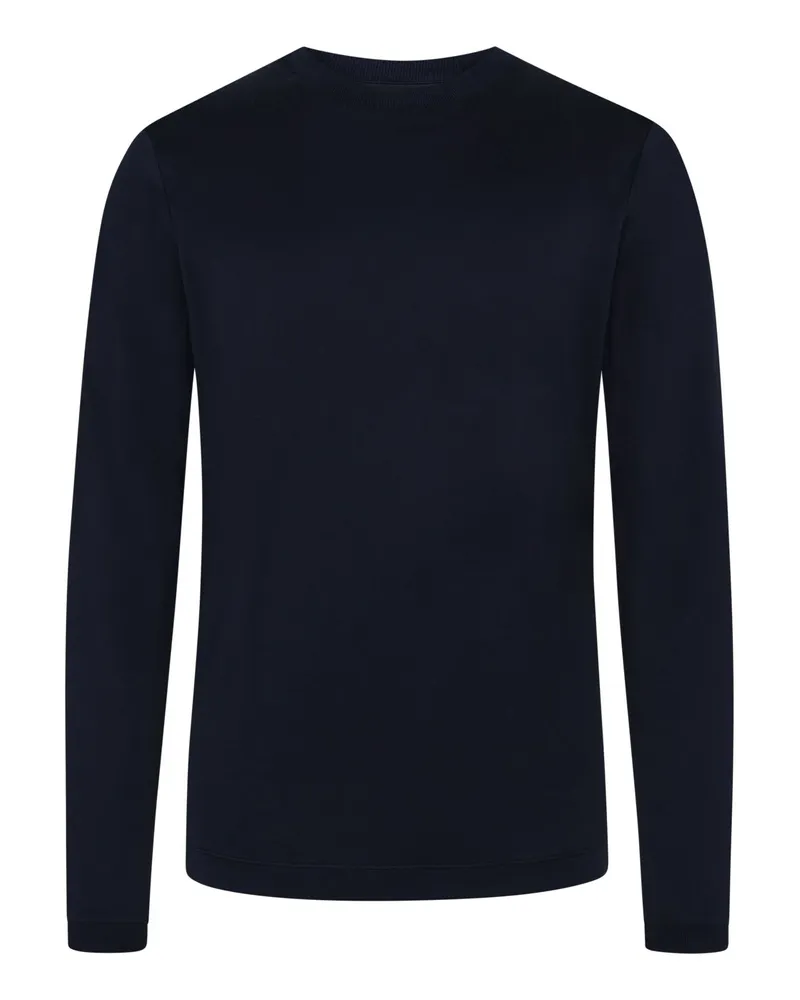 Trusted Handwork Longsleeve aus Pima-Baumwolle mit Rundhalsausschnitt in Marine