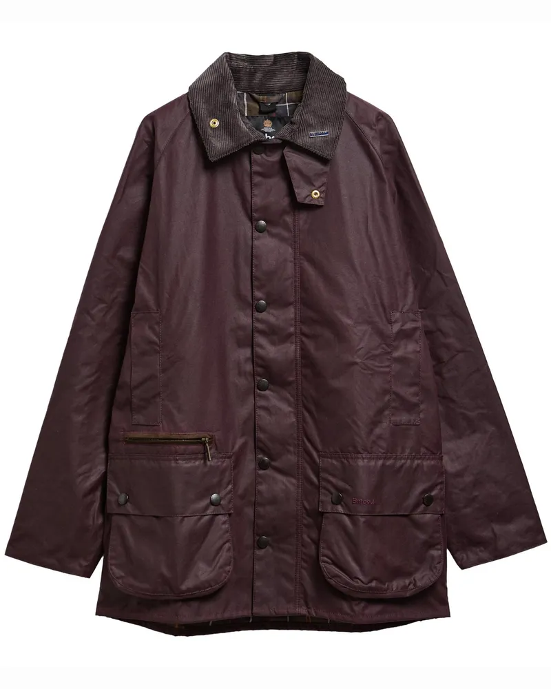Barbour Wachsjacke Icons Beaufort mit Cordkragen in Bordeaux