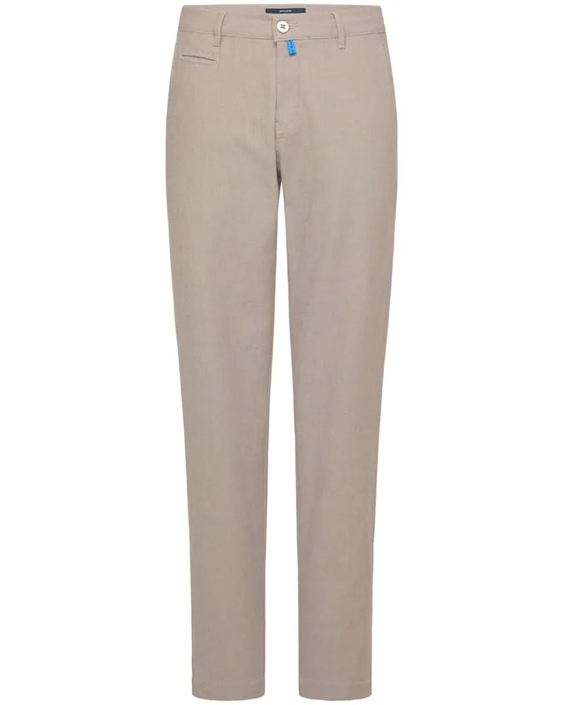 Pierre Cardin Chino Lyon mit filigranem Muster, Modern Tapered Fit in Beige