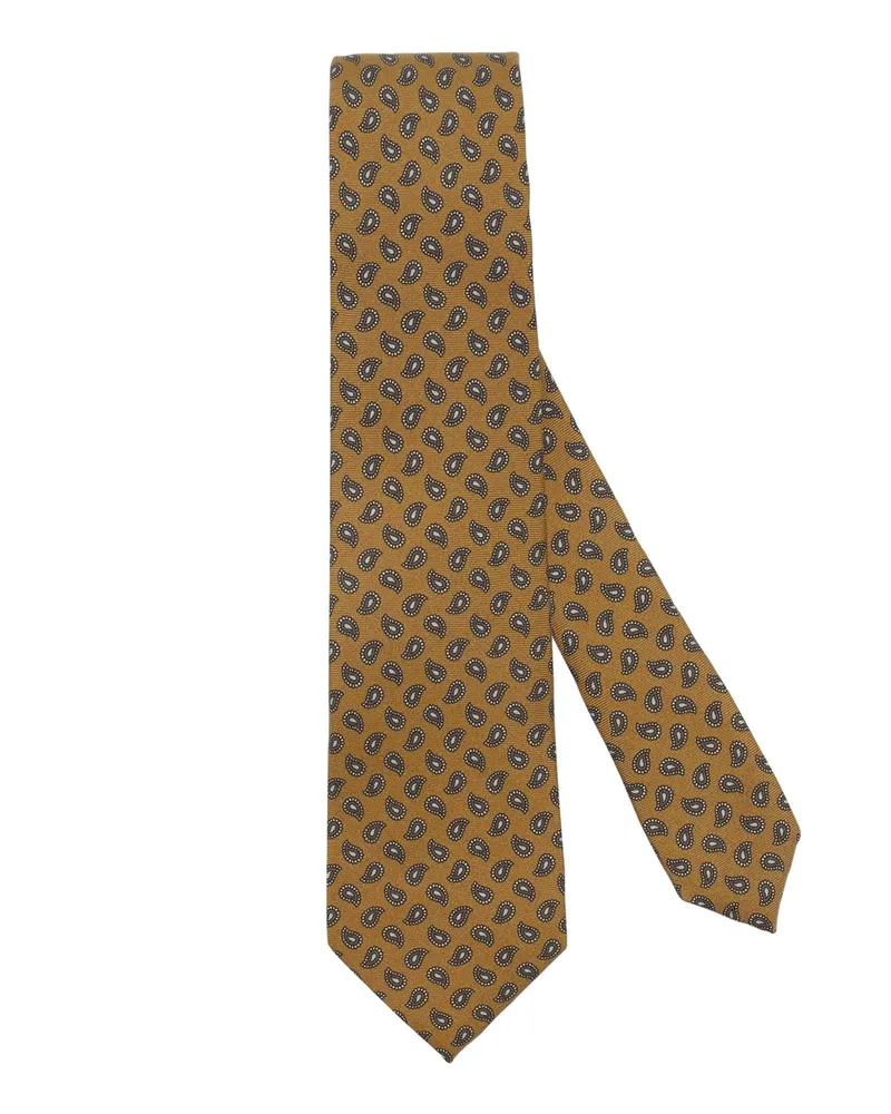 Gierre Milano Seidenkrawatte mit Paisley-Muster in Gelb