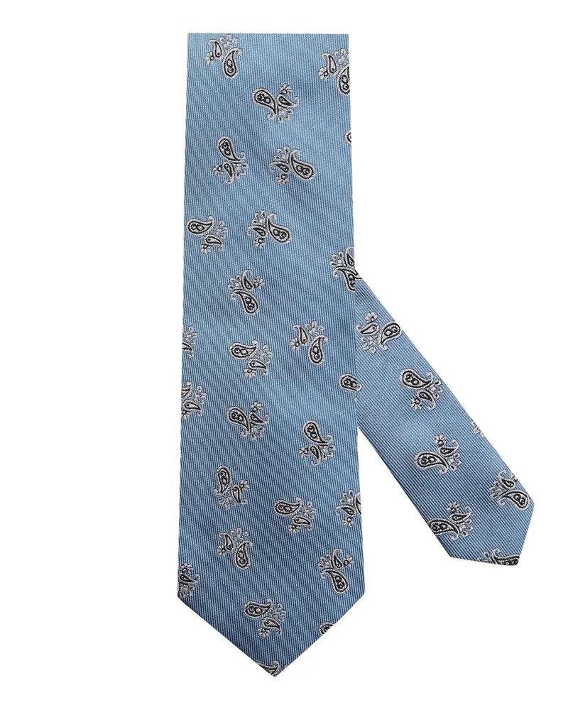 Blick Seidenkrawatte mit floralem Print in Hellblau
