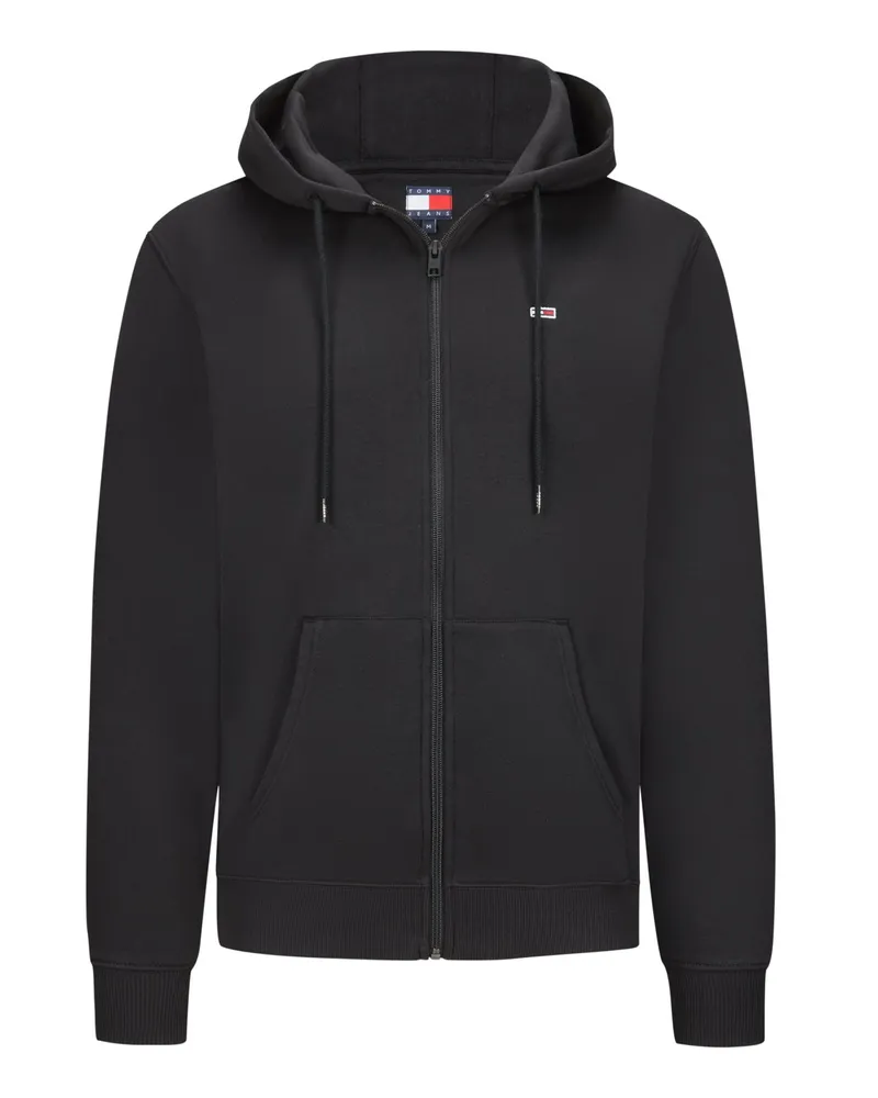 Tommy Hilfiger Sweatjacke mit softer Innenseite und Logo-Stickerei in Schwarz