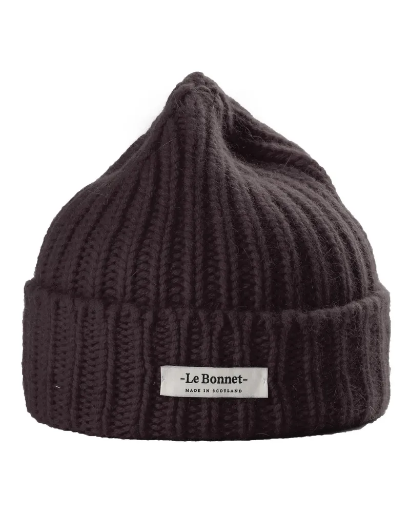 Le Bonnet Grobstrick Mütze aus Lammwolle und Angora in Braun