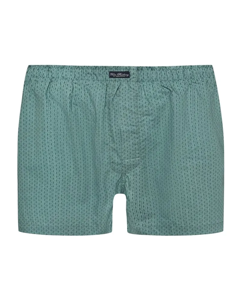 Tom Rusborg Baumwoll-Boxershorts mit Kleinmuster und elastischem Bund in Grün