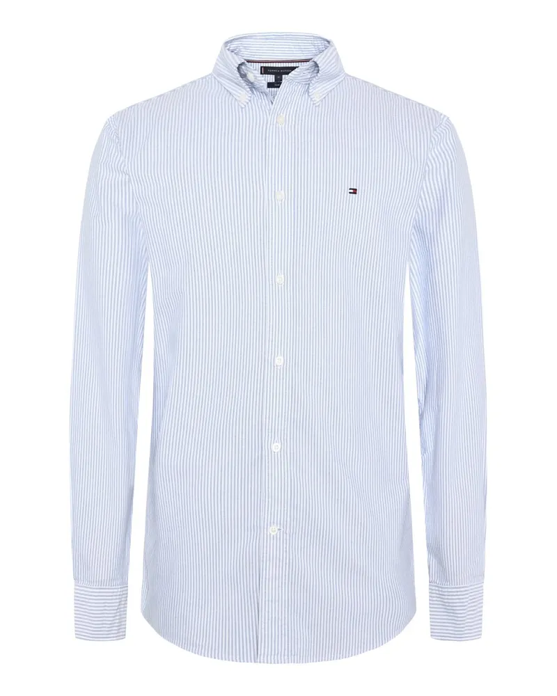 Tommy Hilfiger Streifenhemd in Oxford-Qualität, Regular Fit in Hellblau