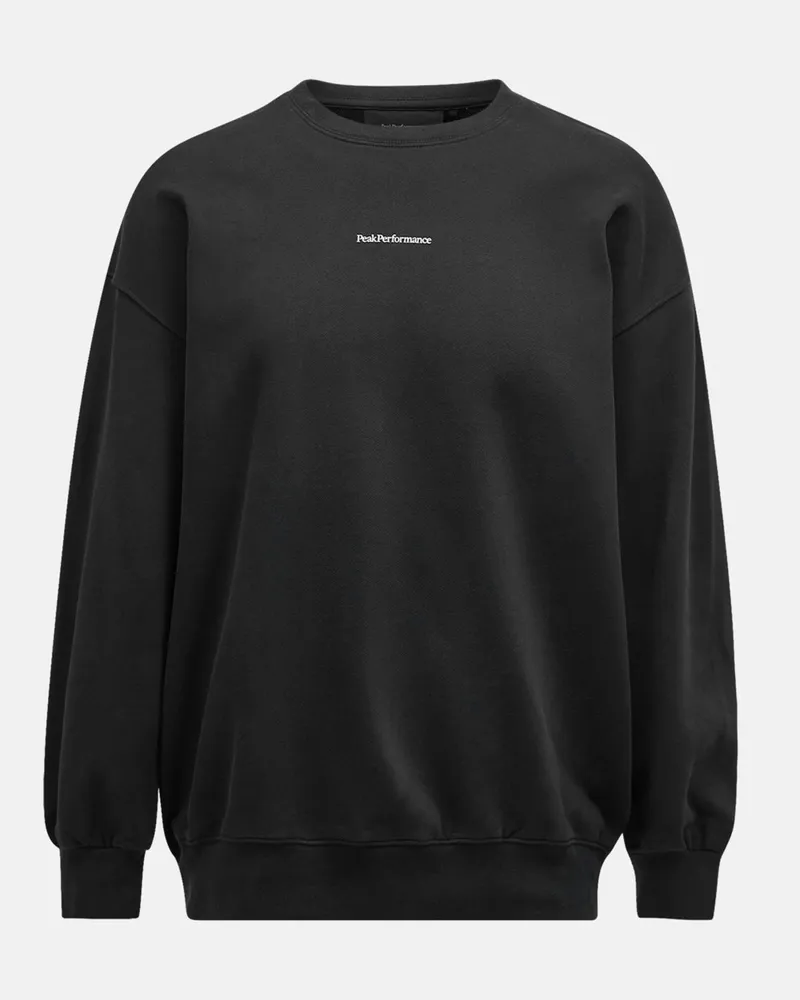 Peak Performance Sweatshirt aus Baumwolle mit gummiertem Label-Schriftzug Schwarz