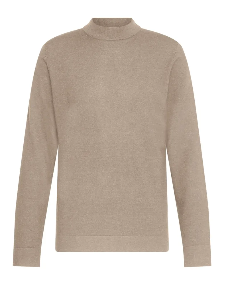 Drykorn Glattstrick-Rundhalspullover aus Merinowolle, Regular in Beige