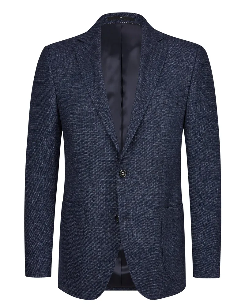 Dressler Sakko aus Wolle und Leinen, Regular Fit Blau