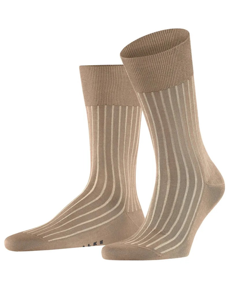 Falke Socken Shadow aus einem gestreiften Baumwoll-Mix in Beige