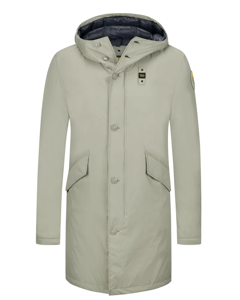 Blauer Parka Faywood mit Repreve-Wattierung und Logo-Patch Beige