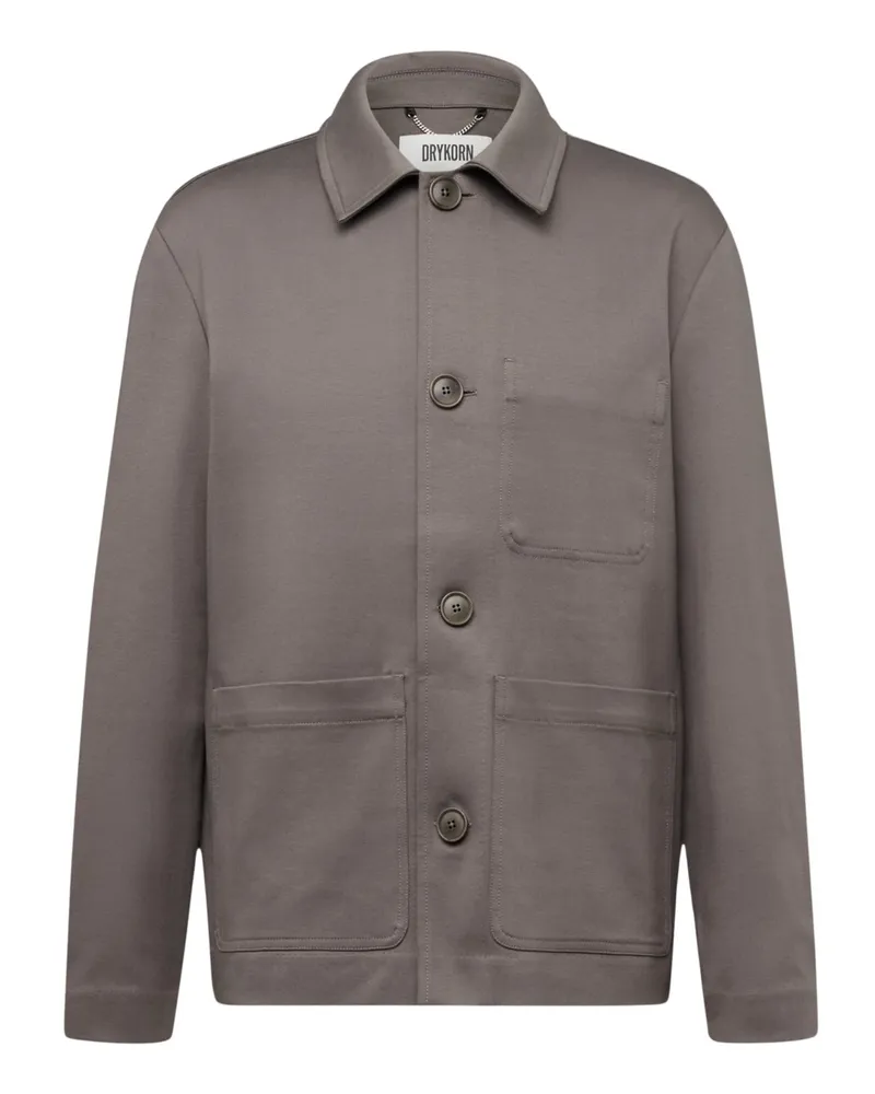 Drykorn Softes Overshirt Makona aus einem Baumwolljersey in Braun