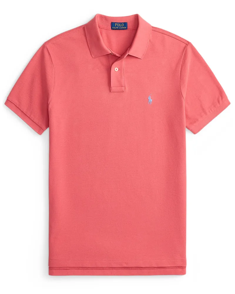 Ralph Lauren Piqué-Poloshirt mit Logo-Stickerei, Custom Slim Fit in Rot
