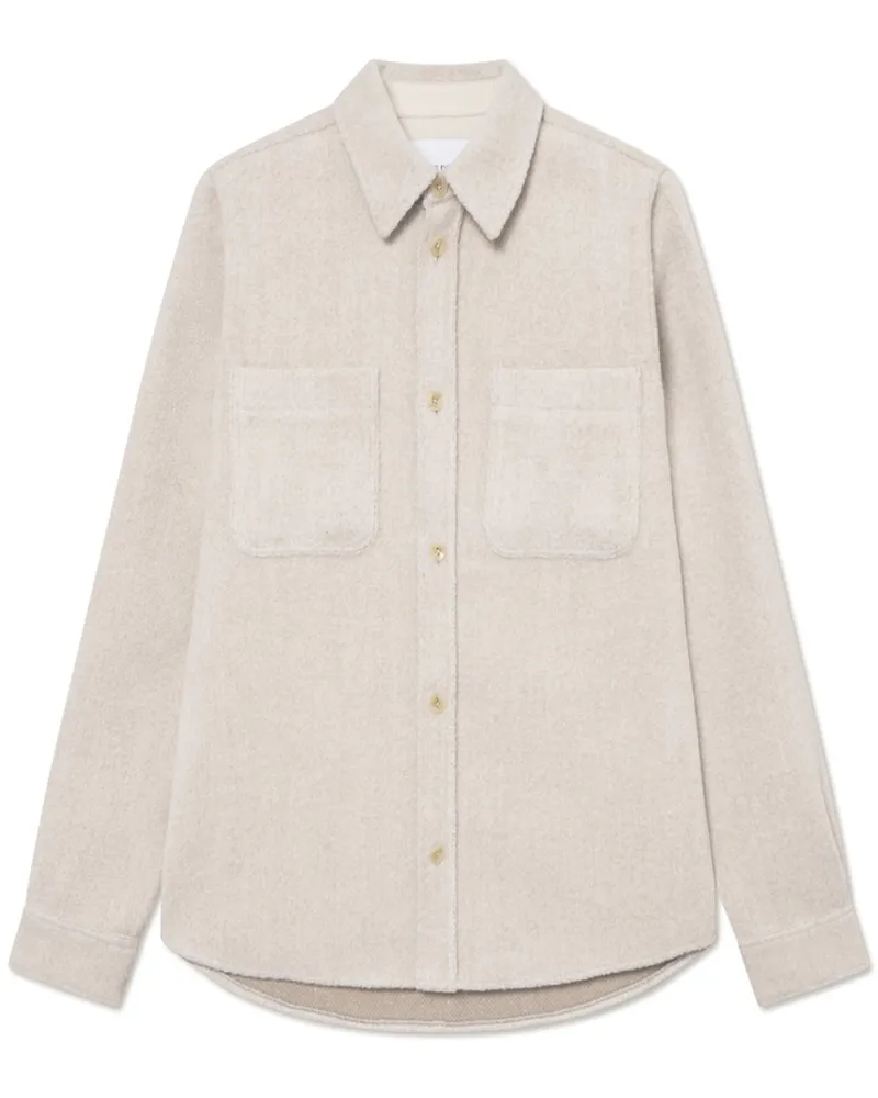 LES DEUX Overshirt Lennon aus einem Wollgemisch in Kreide
