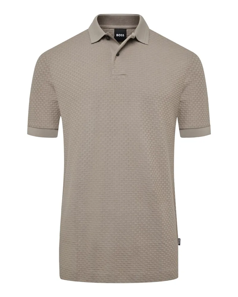 HUGO BOSS Poloshirt aus Baumwolle mit Wabenstruktur, Regular in Khaki