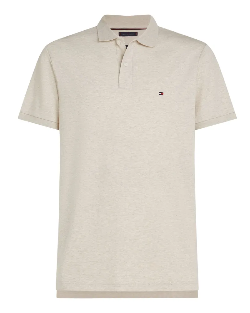 Tommy Hilfiger Jersey-Poloshirt mit kleiner Logo-Stickerei, Regular Fit in Beige