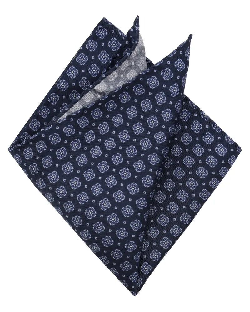 Gierre Milano Seiden-Einstecktuch mit Medaillon-Print in Hellblau