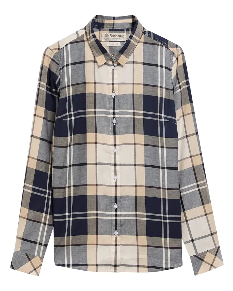 Barbour Damenbluse mit Tartan-Muster, Regular Fit in Grün