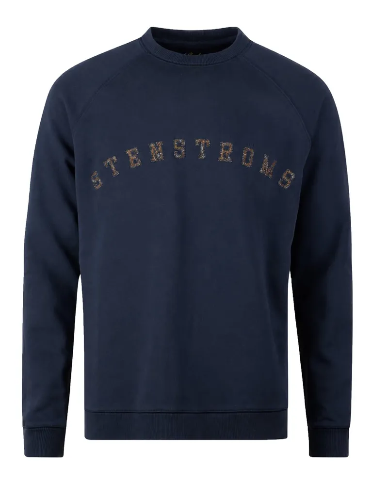 Stenströms Sweatshirt mit bunter Label-Stickerei in Marine