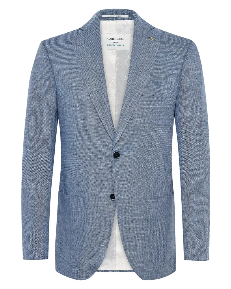 Carl Gross Strukturiertes Sakko mit Stretch und Leinen, 24/7 Flex, Modern Fit in Hellblau