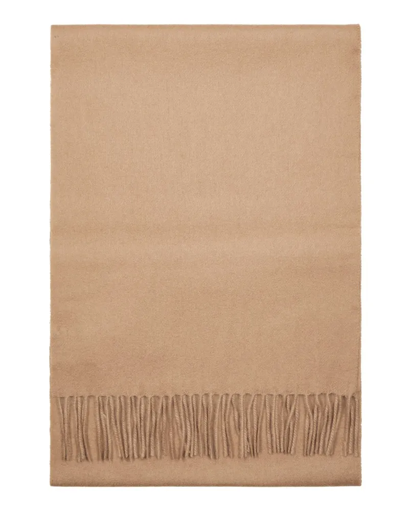Tom Rusborg Softer Kaschmirschal mit Fransenabschlüssen in Beige
