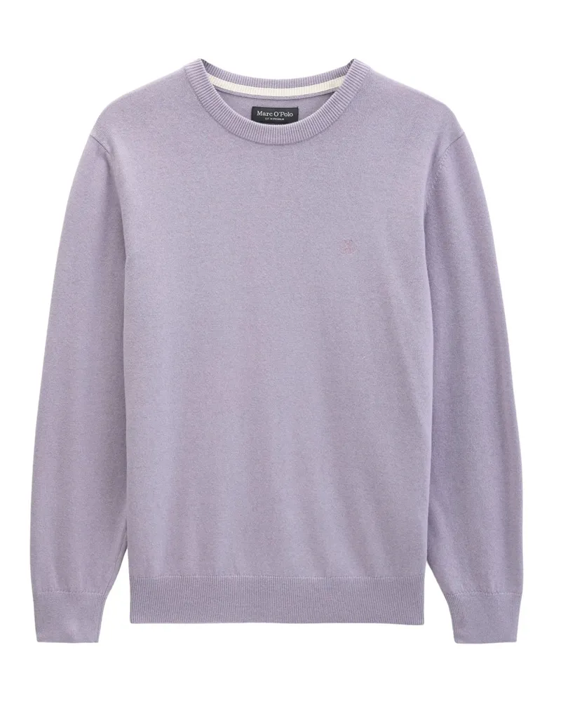 Marc O'Polo Leichter Glattstrick-Pullover aus einem Bio Baumwolle-Schurwollmix, Regular Fit in Lila