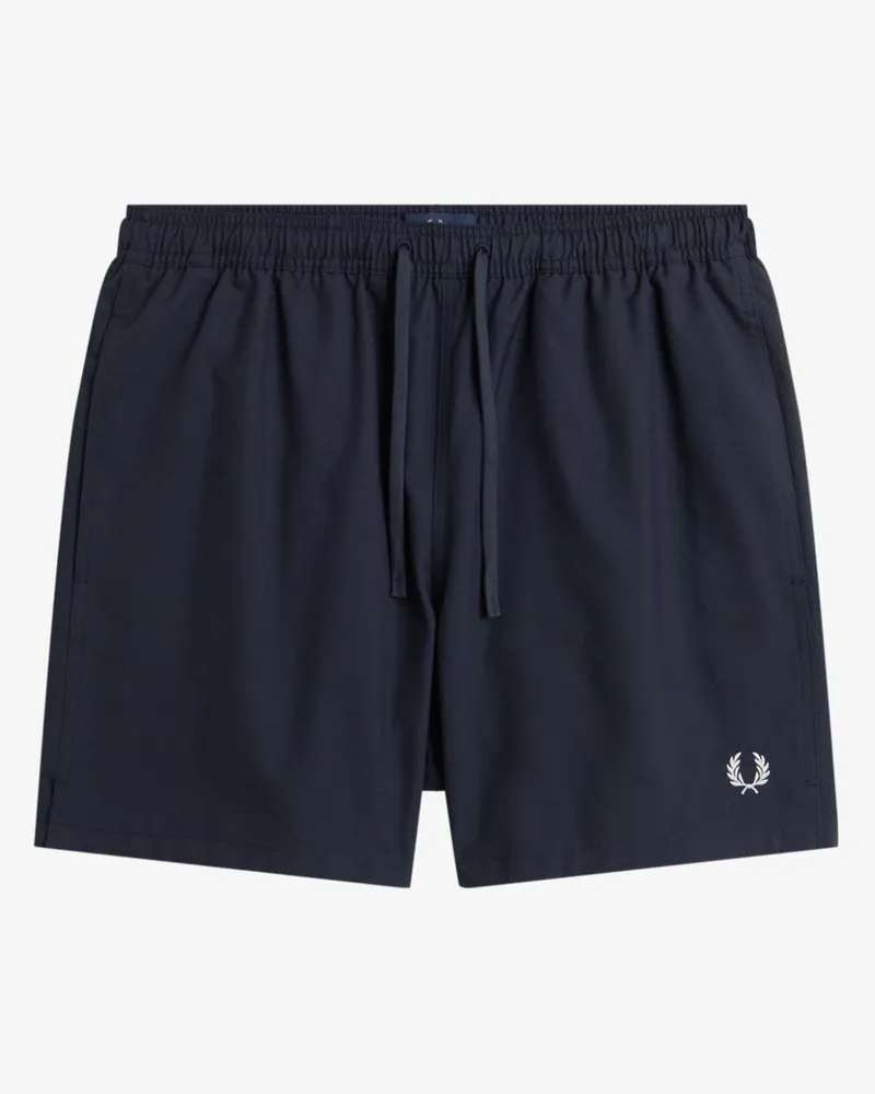 Fred Perry Badehose mit feiner Struktur aus recyceltem Material in Marine