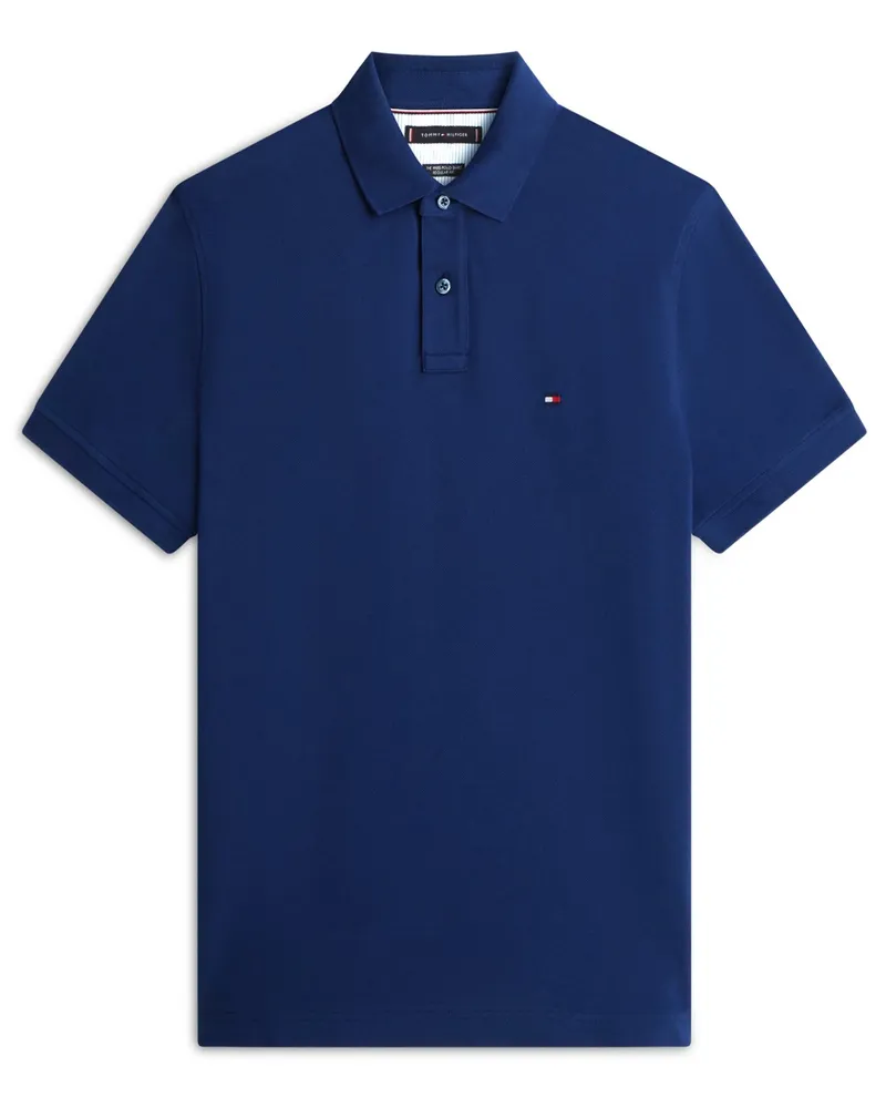 Tommy Hilfiger Piqué-Poloshirt 1985 mit Stretch-Anteil und Flag-Stickerei, Regular Fit in Marine