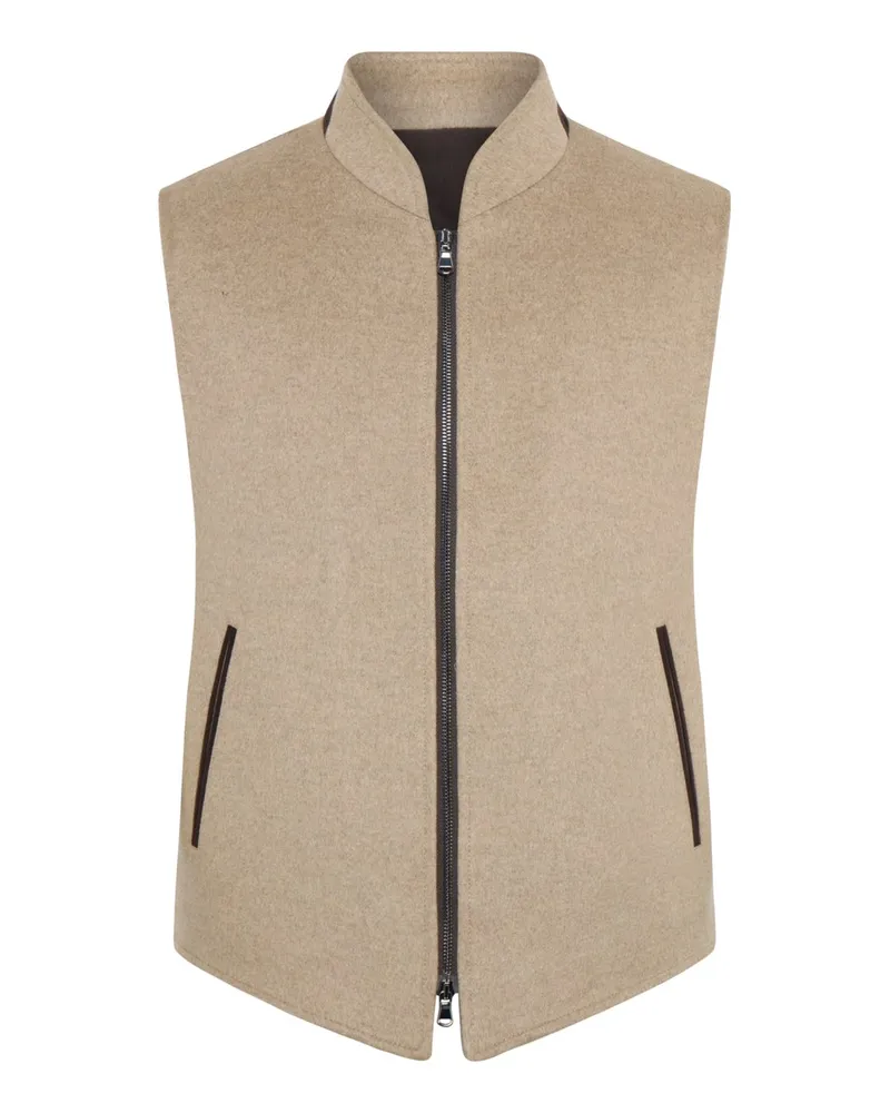 Sartoria Latorre Weste aus einem Woll-Kaschmir-Mix in Beige