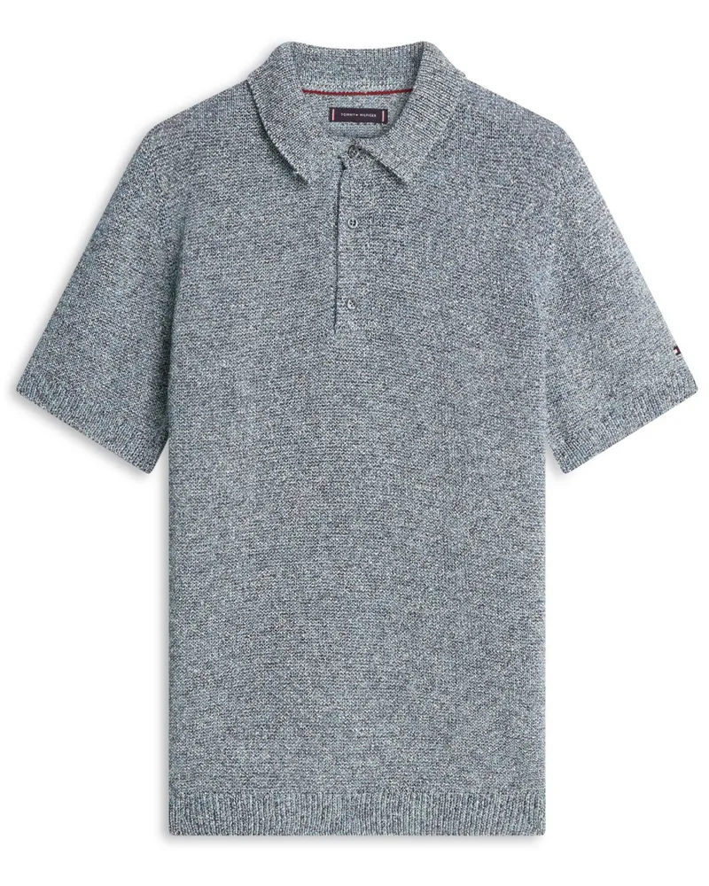 Tommy Hilfiger Poloshirt aus einem gemischten Mouliné Baumwollstrick in Marine