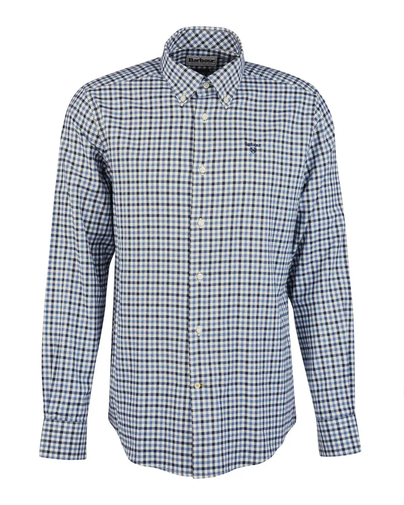 Barbour Softes Flanellhemd Finkle mit Vichykaromuster, Tailored Fit in Marine