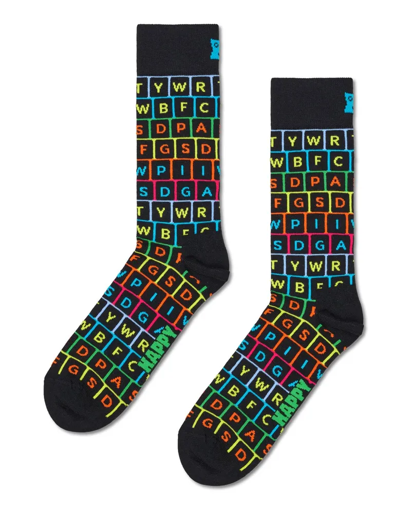 Happy Socks Socken mit Tastatur-Motiv in Schwarz