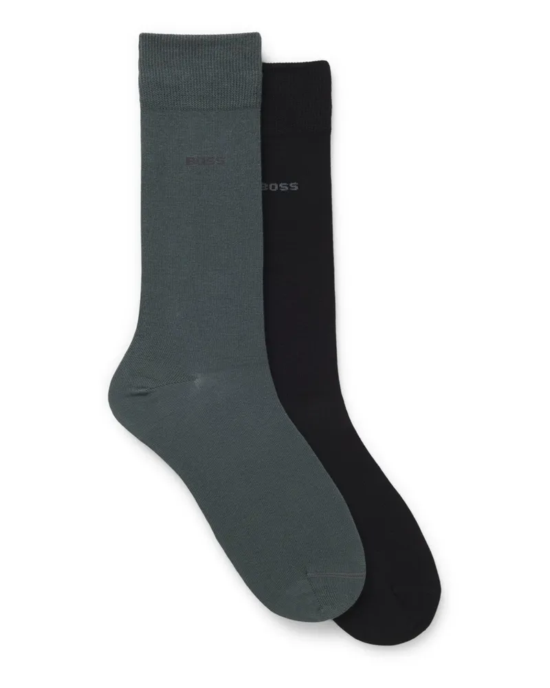 HUGO BOSS 2er-Pack Socken aus zweifarbigem Baumwoll-Mix in Grau