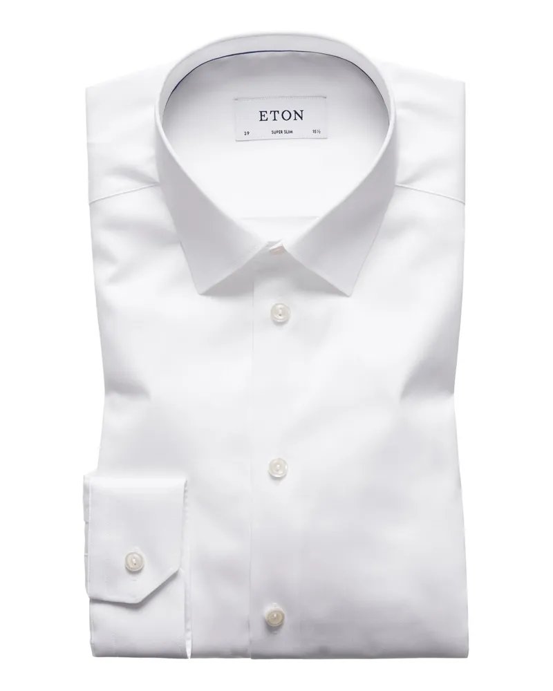 Eton Hochwertiges Hemd, Super Slim in Weiß