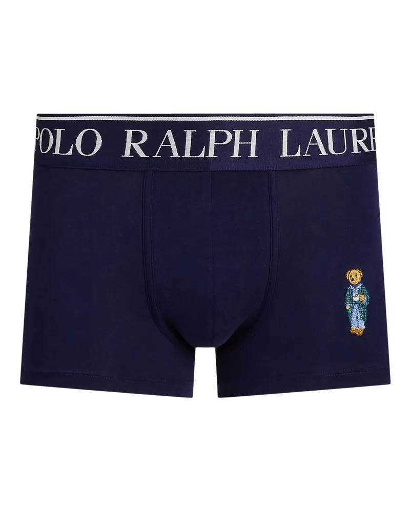 Ralph Lauren Classic Stretch-Trunk mit Polo Bear und Labelbund in Marine