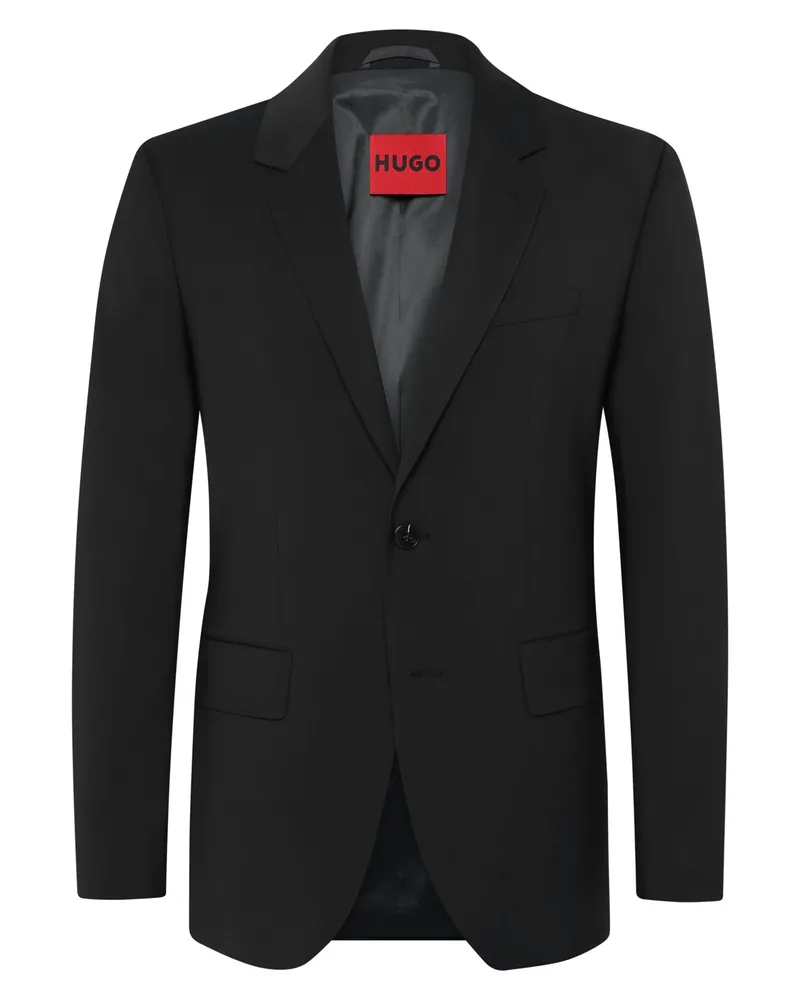 HUGO BOSS Anzugsakko aus einer 4-Way-Stretch Wollmischung, Modern Fit in Schwarz