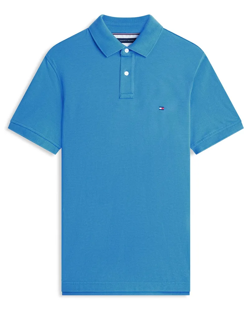 Tommy Hilfiger Piqué-Poloshirt Regular Fit 1985 mit Stretch-Anteil und Flag-Stickerei in Königsblau