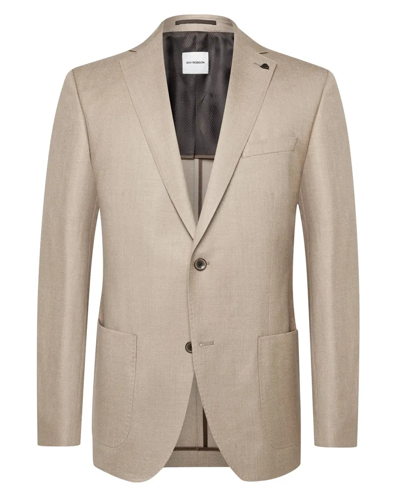 Roy Robson Sakko aus einem Schurwoll-Mix mit Seide und Leinen, Regular Fit in Beige