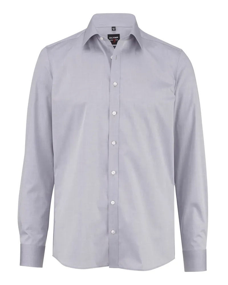 Olymp Level Five, Body Fit, Businesshemd, New York Kent, Comfort Stretch in Hellgrau