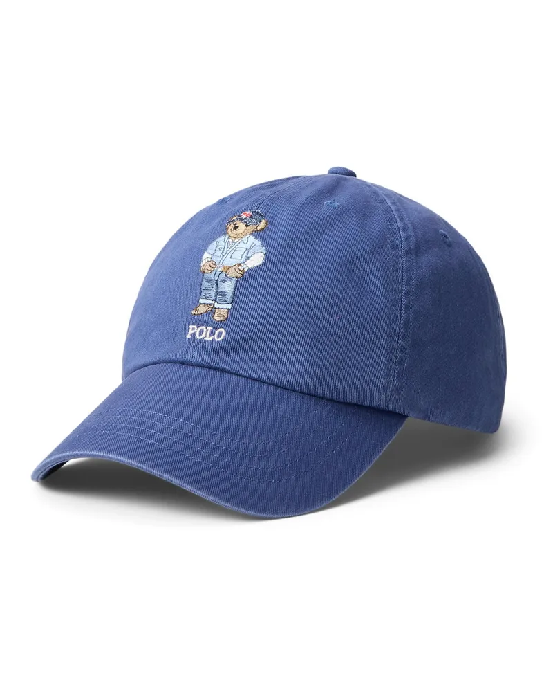 Ralph Lauren Cap aus Baumwolle mit Polo-Bear-Aufnäher in Mittelblau