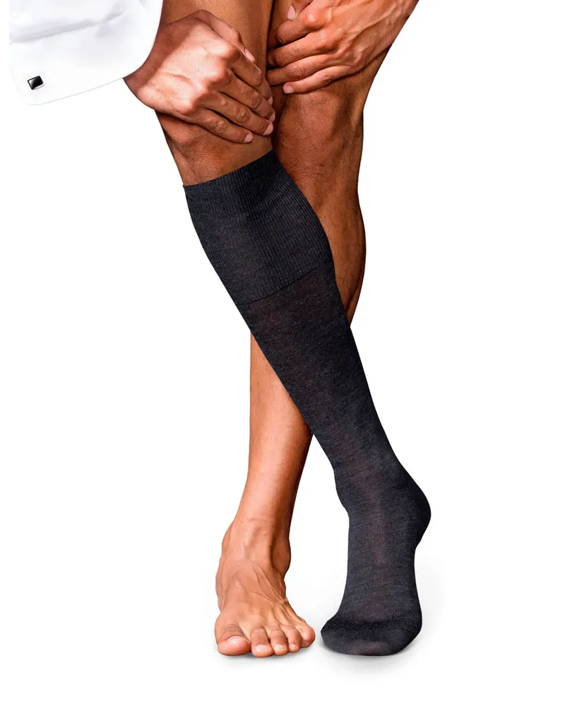 Falke Kniestrümpfe No. 6 aus Wolle und Seide in Anthrazit