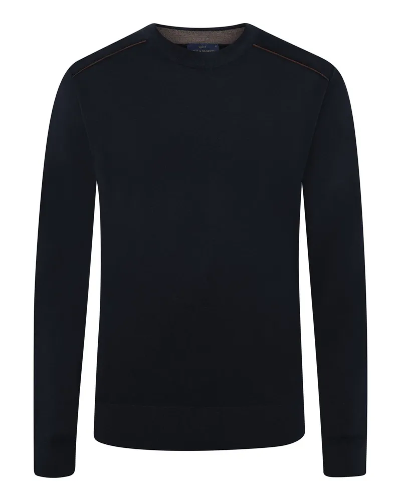 Paul & Shark Rundhalspullover aus reiner Wolle in Marine