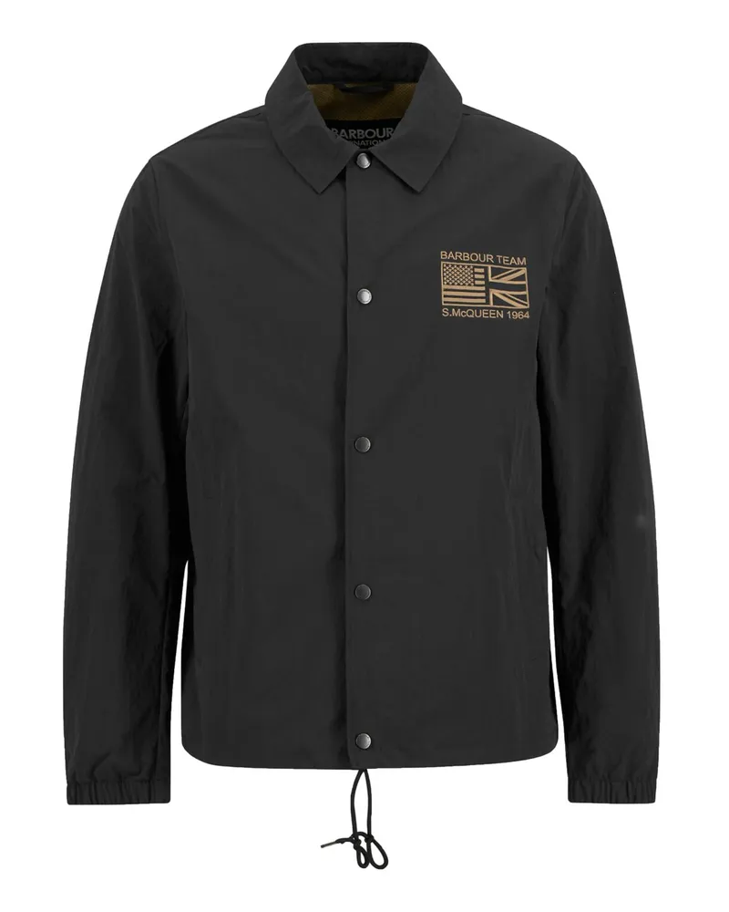 Barbour Freizeitjacke Coach mit Steve McQueen-Stickerei in Schwarz