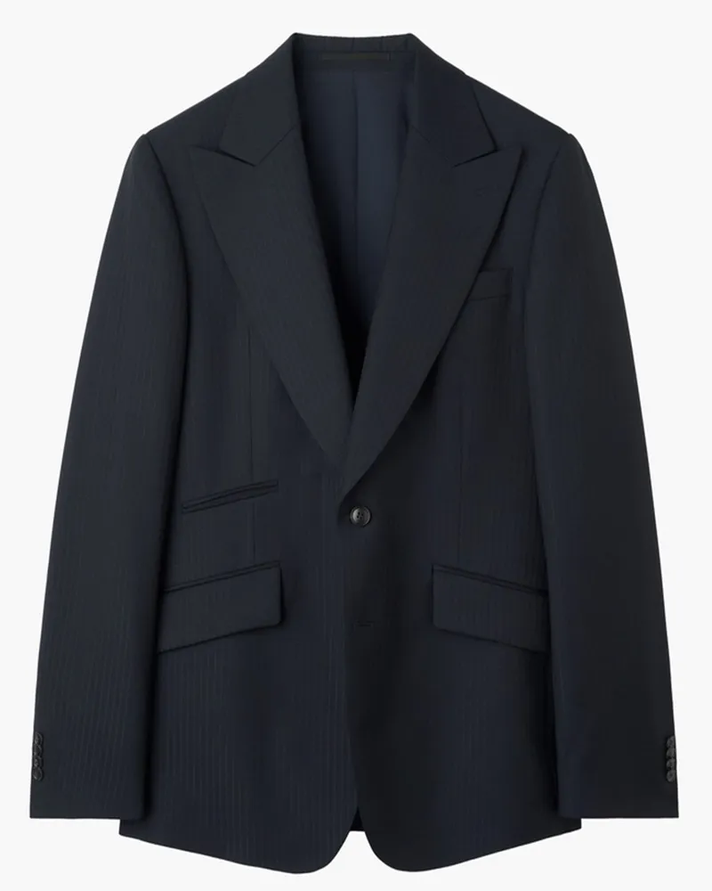Tiger of Sweden Einreihiges Sakko Joshwa mit Nadelstreifen und Spitzfasson, Slim Fit in Marine