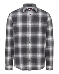 Tommy Hilfiger Leichtes Flannelhemd mit Glencheck-Muster, Regular Fit Grau