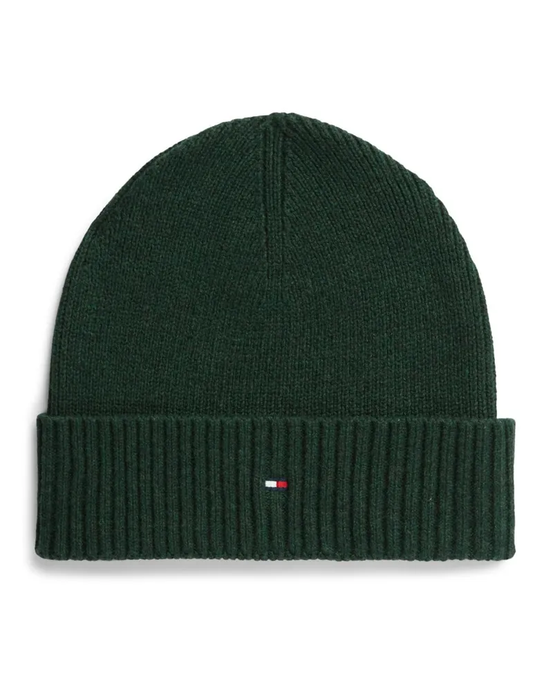 Tommy Hilfiger Strickmütze aus Pima-Baumwolle mit Kaschmiranteil in Grün