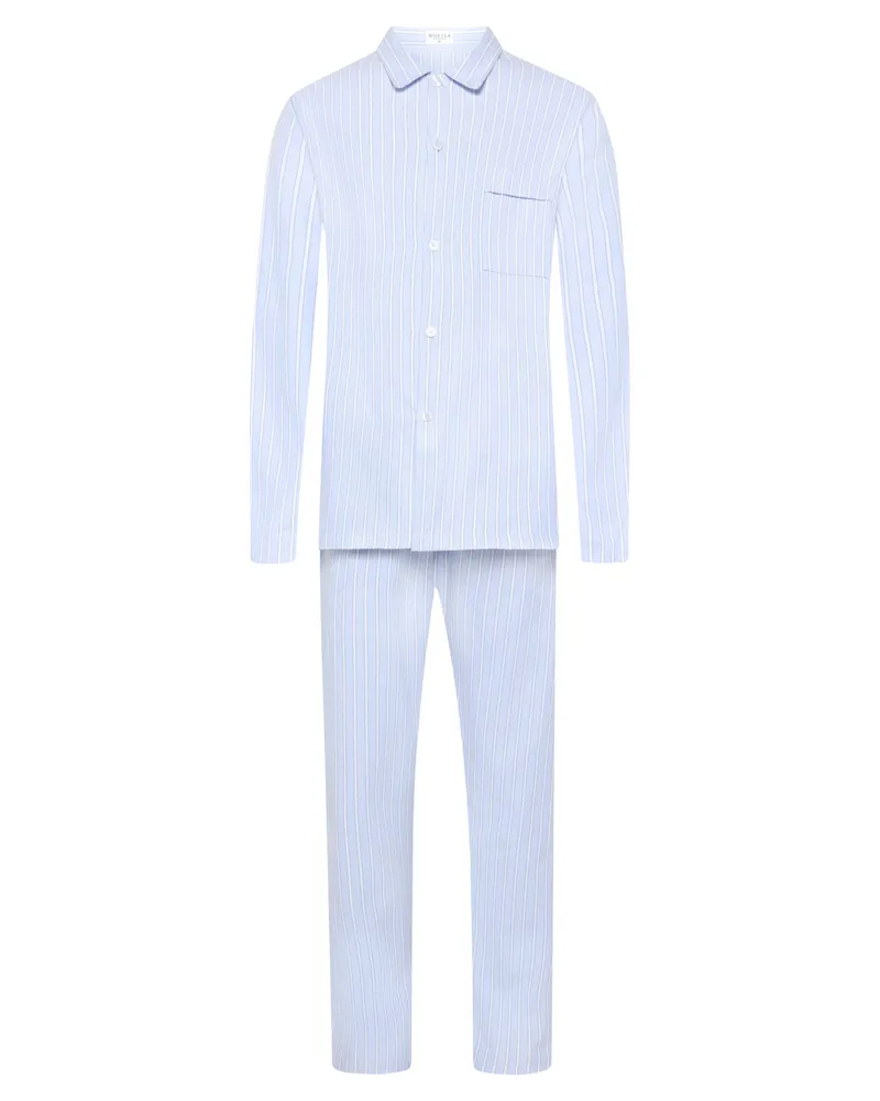 Novila Flanell-Pyjama mit Streifenmuster in Hellblau