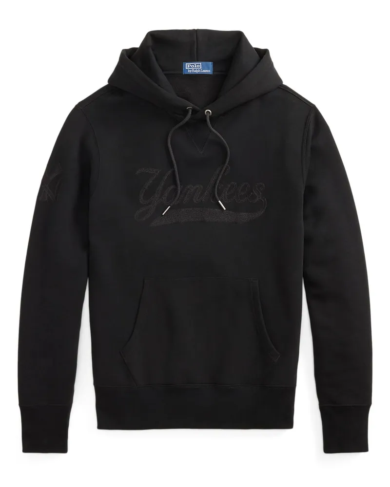 Ralph Lauren Hoodie mit Yankees-Schriftzug auf der Vorderseite in Schwarz