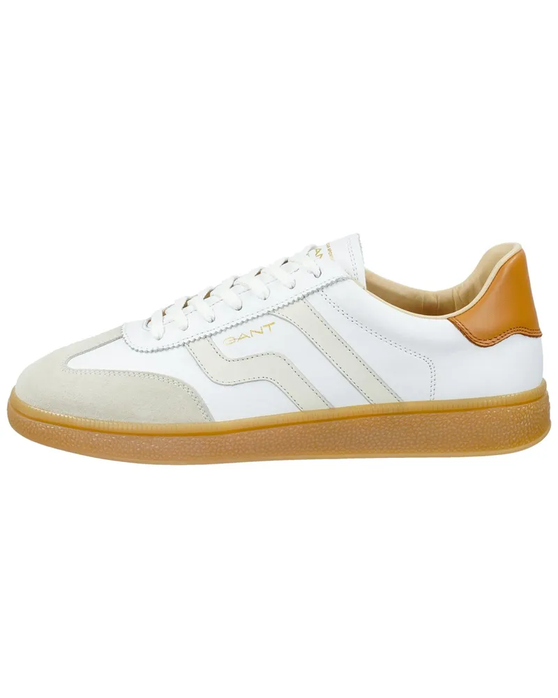 Gant Low Top Sneaker Cuzmo aus einem Glattleder-Veloursleder-Mix in Weiß