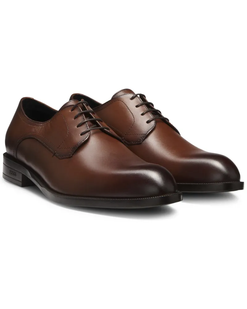 HUGO BOSS Schnürer in Derby-Form mit Signature-Details in Braun