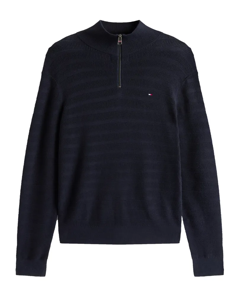 Tommy Hilfiger Strick-Troyer mit feinem Strukturstreifen in Marine